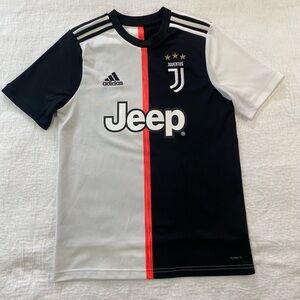 Adidas Juventus Youth Large Soccer Jersey Black White Jeep Climalite